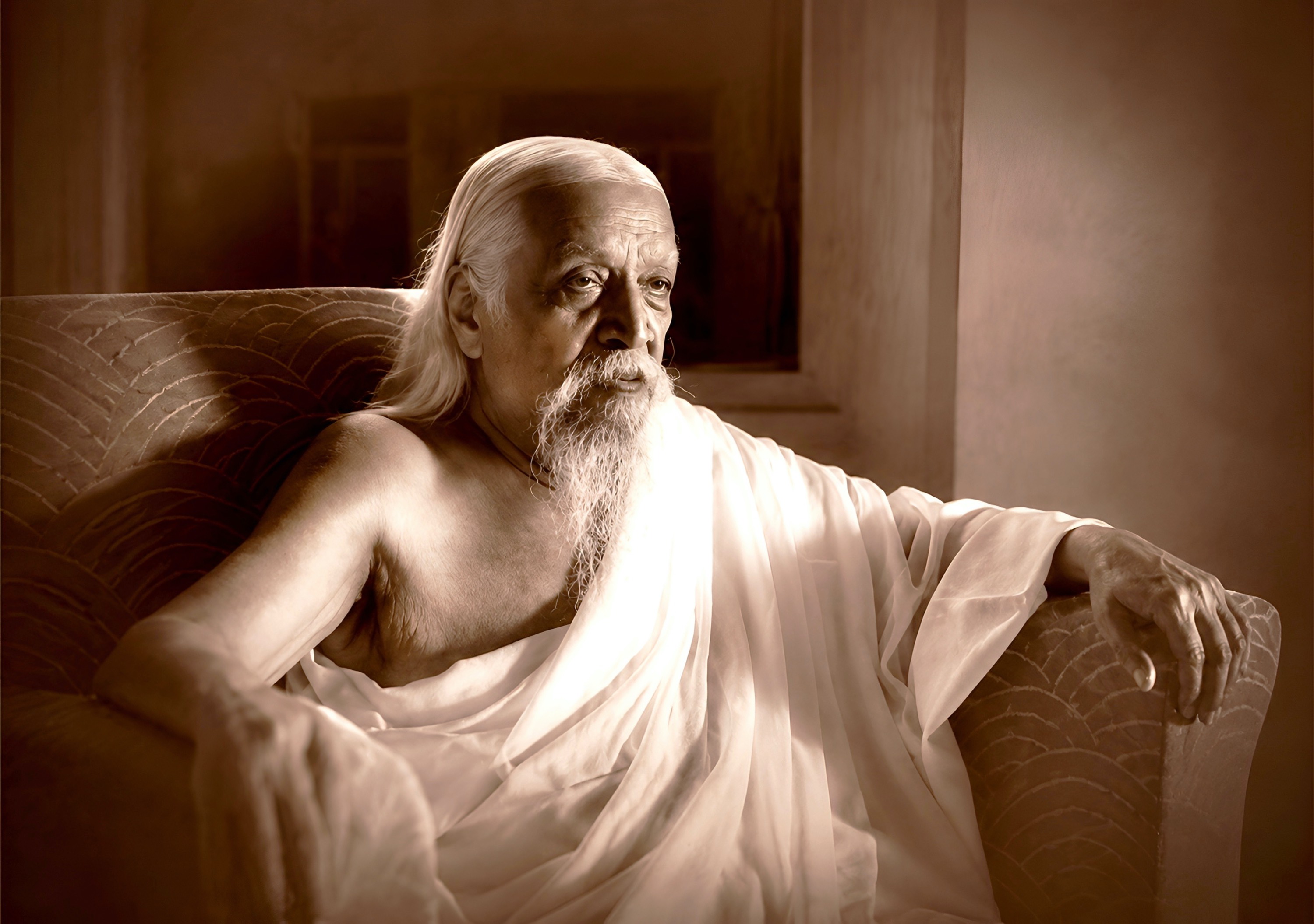 Sri Aurobindo, seated portrait